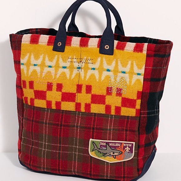 Free People JoJo Flannel Tote Bag